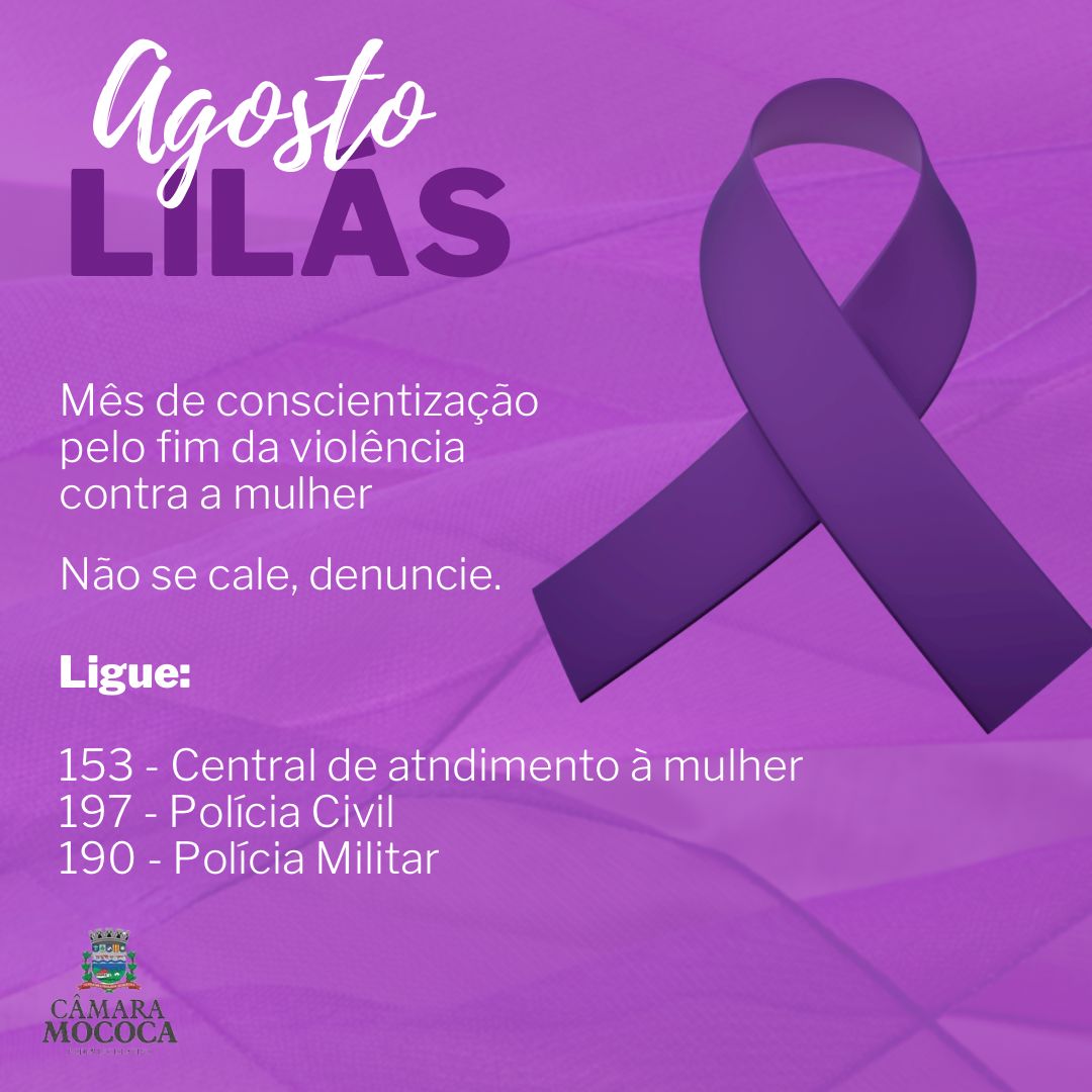 Agosto Lilás: mês de combate a violência doméstica. Conheça os canais de denúncia.