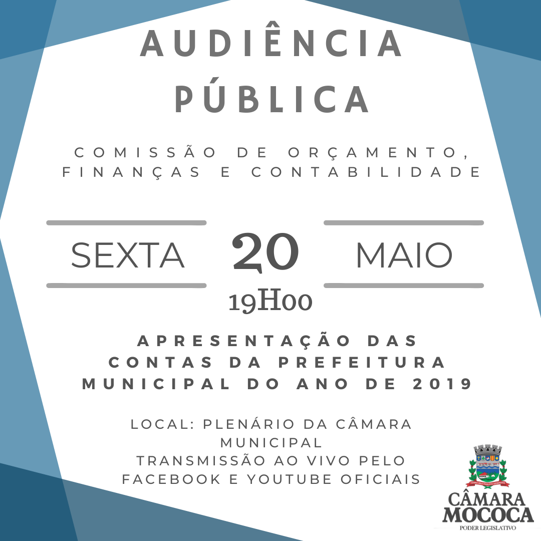 Audiência Pública sobre as contas da Prefeitura do ano de 2019