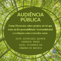 Audiência Pública sobre Responsabilidade Socioambiental e a relação com o terceiro setor